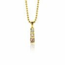 15mm ZINZI gold plated silver pendant set with champagne, peridot and white zirconias ZIH2612 (without necklace)