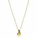 ZINZI gold plated silver jasseron necklace 42-45cm with organically shaped pendant 18mm ZIC2636G