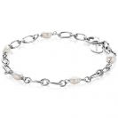ZINZI silver link bracelet with naturally shaped freshwater pearls, 19cm, ZIA-BF112