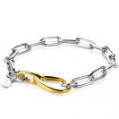 ZINZI Sterling Silver Bracelet Paperclip Chain Bicolor 19,5cm ZIA2106