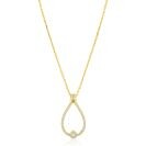 ZINZI zlv. collier gg.verg. luxe ovale hanger zirconia's