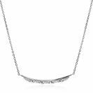 ZINZI Sterling Silver Chain Necklace Bar with Wavy Pattern and White Zirconias 45cm ZIC2034