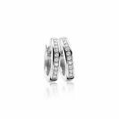 17mm ZINZI Sterling Silver Hoop Earrings White Zirconias 17x3mm ZIO186Z