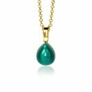 20mm ZINZI Gold Plated Sterling Silver Pendant Green Drop ZIH1934GG