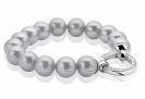 ZINZI Sterling Silver Pearl Bracelet Grey 21cm ZIA400G