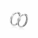 16mm ZINZI Sterling Silver Hoop Earrings White 16x2,5mm ZIO1683