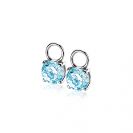 ZINZI Sterling Silver Earrings Pendants Round Blue ZICH1300B (excl. hoop earrings)