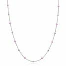 ZINZI Sterling Silver Fantasy Necklace with 13 Pink Donuts and Shiny Beads 42-45cm ZIC2510