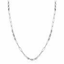 ZINZI Sterling Silver Coffee Bean Chain Necklace Combined with Long Oval Chains 45cm ZIC2467