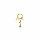 ZINZI Gold Plated Letter Earrings Pendant T price per piece ZICH2145T (excl. hoop earrings)