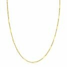 ZINZI Gold Plated Sterling Silver Curb Necklace 45cm with Bars 1.6mm width ZIC2366G