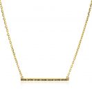 ZINZI Gold Plated Sterling Silver Chain Necklace Bar White Zirconias and Green Blue Brown Color Stones 42-45cm ZIC1964G