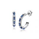 20mm ZINZI silver stud earrings with round blue beads and detailed spheres, ZIO-BF130