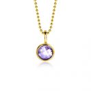 JUNE Pendant 8mm Gold Plated Birthstone Light Purple Amethyst Zirconia (excl. necklace)