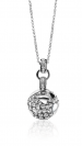 ZINZI Sterling Silver Globe Pendant White Zirconias 39mm ZIH618