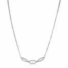 ZINZI Sterling Silver Necklace 45cm with 3 Oval Chains Set with White Zirconias ZIC2398