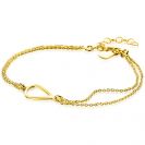ZINZI gold-plated silver multi-look bracelet with open teardrop shape, 17-19cm, ZIA-BF111