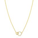 ZINZI Sterling Silver Gold Plated Necklace with 2 Connected Circles and White Zirconias ZIC1782Y