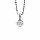 ZINZI Sterling Silver Pendant Round White ZIH1662