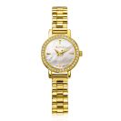 ZINZI Etoile Watch 20mm White Mother-of-Pearl Dial Gold Colored Stainless Steel Case set with white zirconia and Gold Colored Strap ZIW3234