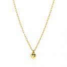 ZINZI gold plated silver paperclip link necklace with heart ball pendant 9mm, 42-45cm ZIC2661
