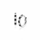 12mm ZINZI silver hoop earrings set with white and black cubic zirconias 2mm tube thickness with luxury clasp ZIO2559Z