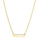 ZINZI Gold Plated Sterling Silver Necklace 45cm with Shiny Plate to Engrave ZIC2344G