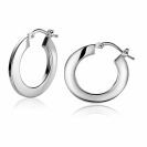 22mm ZINZI Sterling Silver Hoop Earrings with Trendy Tube 22x2mm ZIO-BF74