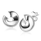 22mm ZINZI Sterling Silver Stud Earrings Spiral ZIO-BF66