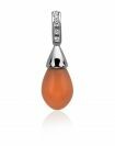ZINZI Sterling Silver Pearl Pendant Orange Coral ZIH394K