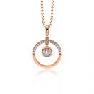 18mm ZINZI Rose Gold Plated Sterling Silver Pendant Open Circle Round White Zirconia ZIH1813R