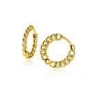 17mm ZINZI Gold Plated Sterling Silver Hoop Earrings Curb Chain from the side width 2mm ZIO1414G