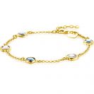 ZINZI zlv. armband gg.verg. met blauw/melkwit zirc
