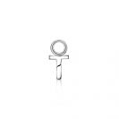 ZINZI Sterling Silver Letter Earrings Pendant T price per piece ZICH2144T (excl. hoop earrings)