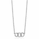 ZINZI Sterling Silver Necklace with 3 Connected Open Circles White Zirconias 45cm ZIC2045