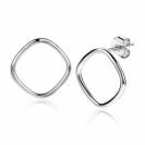23mm ZINZI Sterling Silver Stud Earrings Open Square ZIO2094