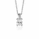 14mm ZINZI Sterling Silver Pendant Rectangular White Zirconia and Luxurious Bail ZIH2392 (excl. necklace)