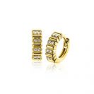13mm ZINZI gold plated silver hoop earrings set with white cubic zirconias and luxury clasp ZIO2686Y