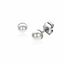 4mm ZINZI Sterling Silver Stud Earrings with White Pearl ZIO1318