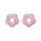 26mm flower-shaped pink synthetic earring charms ZICH2720RA