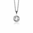 9mm ZINZI silver Cancer zodiac sign pendant set with white zirconias ZIH-KRE (without necklace)