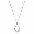 ZINZI Sterling Silver Necklace with Open Drop Pendant (31mm) White Zirconias 40-45cm ZIC2555