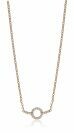 ZINZI Rose Gold Plated Sterling Silver Necklace Circle and Bar Design with White Zirconias 42-45cm ZIC1063R
