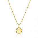 12mm ZINZI gold plated silver coin pendant with pearl rim for engraving ZIH2650G (without chain)