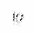 14mm ZINZI silver hoop earrings with small drops and luxury clasp ZIO2688