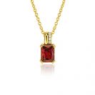 14mm ZINZI Sterling Silver Pendant Rectangular Red Garnet Color Stone and Luxurious Bail ZIH2392R (excl. necklace)