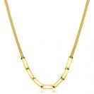 ZINZI Gold Plated Sterling Silver Necklace Double Paperclip Chains 40-45cm ZIC2262G