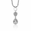 26mm ZINZI Sterling Silver Pendant Drop White Zirconias ZIH1972