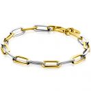 ZINZI bicolor silver oval link bracelet 6mm wide 20cm ZIA2668