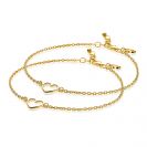 ZINZI Set of 2 Gold Plated Sterling Silver Bracelets Open Heart ZIA1420G-SET